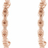 Accented Hoop Earrings Mounting in 14 Karat Rose Gold for Round Stone, 0.78 grams