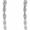 Accented Hoop Earrings Mounting in Platinum for Round Stone, 2.68 grams