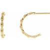 Accented Hoop Earrings Mounting in 14 Karat Yellow Gold for Round Stone, 0.78 grams