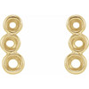 Three Stone Ear Climbers Mounting in 14 Karat Yellow Gold for Round Stone, 0.78 grams