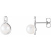 Pearl Earrings Mounting in Sterling Silver for Pearl Stone, 1.22 grams