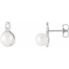 Pearl Earrings Mounting in Platinum for Pearl Stone, 2.23 grams