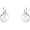 Pearl Earrings Mounting in Platinum for Pearl Stone, 2.23 grams