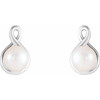 Pearl Earrings Mounting in Platinum for Pearl Stone, 2.23 grams