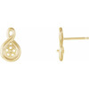 Pearl Earrings Mounting in 14 Karat Yellow Gold for Pearl Stone, 0.63 grams