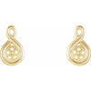Pearl Earrings Mounting in 14 Karat Yellow Gold for Pearl Stone, 0.63 grams
