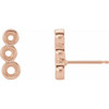 Three Stone Ear Climbers Mounting in 14 Karat Rose Gold for Round Stone, 0.78 grams