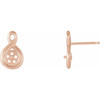 Pearl Earrings Mounting in 14 Karat Rose Gold for Pearl Stone, 0.63 grams