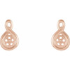 Pearl Earrings Mounting in 14 Karat Rose Gold for Pearl Stone, 0.63 grams