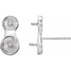 Two Stone Pearl Ear Climbers Mounting in Platinum for Pearl Stone, 1.51 grams