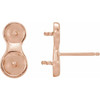 Two Stone Pearl Ear Climbers Mounting in 14 Karat Rose Gold for Pearl Stone, 0.98 grams