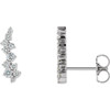 Accented Ear Climbers Mounting in Platinum for Round Stone, 1.04 grams