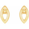 Accented Earrings Mounting in 14 Karat Yellow Gold for Round Stone, 0.33 grams