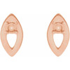 Accented Earrings Mounting in 14 Karat Rose Gold for Round Stone, 0.33 grams