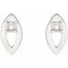 Accented Earrings Mounting in Platinum for Round Stone, 0.51 grams