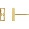 Baguette Bezel Set Bar Earrings Mounting in 14 Karat Yellow Gold for Straight baguette Stone, 0.68 grams