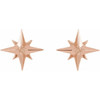 Accented Star Earrings Mounting in 14 Karat Rose Gold for Round Stone, 0.43 grams