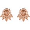 Accented Pearl Earrings Mounting in 14 Karat Rose Gold for Pearl Stone, 0.6 grams