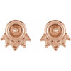Accented Pearl Earrings Mounting in 14 Karat Rose Gold for Pearl Stone, 0.6 grams