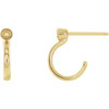 Bezel Set Huggie Earrings Mounting in 14 Karat Yellow Gold for Round Stone, 0.44 grams