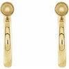 Bezel Set Huggie Earrings Mounting in 14 Karat Yellow Gold for Round Stone, 0.44 grams