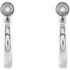 Bezel Set Huggie Earrings Mounting in Sterling Silver for Round Stone, 0.35 grams