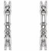 Accented Hoop Earrings Mounting in Platinum for Round Stone, 2.39 grams