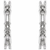 Accented Hoop Earrings Mounting in 14 Karat White Gold for Straight baguette Stone, 1.5 grams