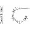 Accented Hoop Earrings Mounting in Sterling Silver for Round Stone, 1.24 grams