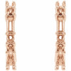 Accented Hoop Earrings Mounting in 14 Karat Rose Gold for Round Stone, 1.54 grams