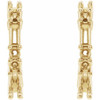 Accented Hoop Earrings Mounting in 14 Karat Yellow Gold for Straight baguette Stone, 1.54 grams