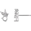 Multi Shape Earrings Mounting in Platinum for N/a Stone, 0.65 grams