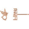 Multi Shape Earrings Mounting in 14 Karat Rose Gold for N/a Stone, 0.48 grams