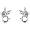 Multi Shape Earrings Mounting in 14 Karat White Gold for N/a Stone, 0.45 grams