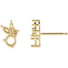 Multi Shape Earrings Mounting in 14 Karat Yellow Gold for N/a Stone, 0.47 grams