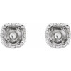 Round 4 Prong Accented Solstice Solitaire® Stud Earrings Mounting in Platinum for Round Stone, 2.04 grams