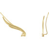 Wavy Ear Climbers Mounting in 14 Karat Yellow Gold for Round Stone, 2.22 grams