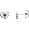 Heart Earrings Mounting in Platinum for Round Stone, 2.8 grams