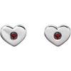 Heart Earrings Mounting in Platinum for Round Stone, 2.8 grams