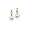 Freeform Pearl Earrings Mounting in 18 Karat Yellow Gold for Pearl Stone, 3.48 grams