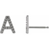 Single Initial Earring Mounting in 14 Karat White Gold for Round Stone, 0.36 grams