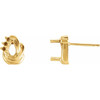 Accented Pear Earrings Mounting in 14 Karat Rose Gold for Pear shape Stone, 0.78 grams