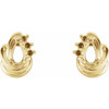 Accented Pear Earrings Mounting in 14 Karat Rose Gold for Pear shape Stone, 0.78 grams