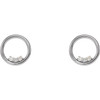 Accented Circle Earrings Mounting in 14 Karat White Gold for Round Stone, 2.11 grams