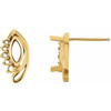 Accented Marquise Earrings Mounting in 18 Karat Yellow Gold for Marquise Stone, 1.53 grams