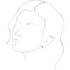 Accented J Hoop Earrings Mounting in 14 Karat Rose Gold for Round Stone, 2.16 grams