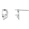 Oval 4 Prong Accented Earrings Mounting in 14 Karat White Gold for Oval Stone, 0.76 grams