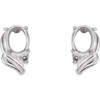Oval 4 Prong Accented Earrings Mounting in 14 Karat White Gold for Oval Stone, 0.76 grams