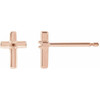 Solitaire Cross Earrings Mounting in 14 Karat Rose Gold for Round Stone, 0.27 grams