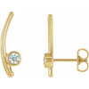 Bezel Set Ear Climbers Mounting in 14 Karat Yellow Gold for Round Stone, 1.82 grams